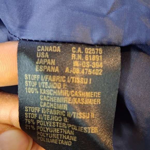 Escada Cashmere Women's Blue Herringbone Jacket Size Medium - Picture 5 of 9